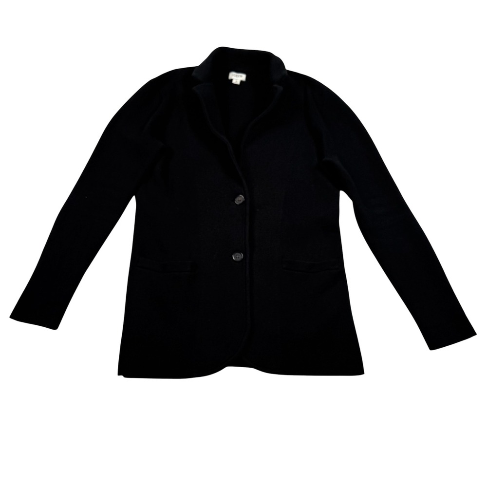 J.Crew Sweater Blazer Womens Small Black‎ Sophie Open Front Knit G9309 Jacket
